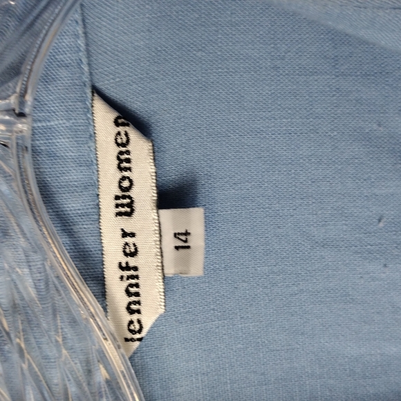 Jennifer Women Two Piece Blue Capri Set Size 14 - Picture 5 of 9